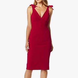 DRESS THE POPULATION Lita Dress in Garnet